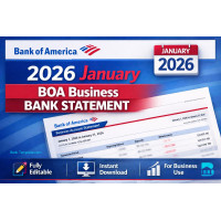 2026 January BOA Bank Statement (Business Template)